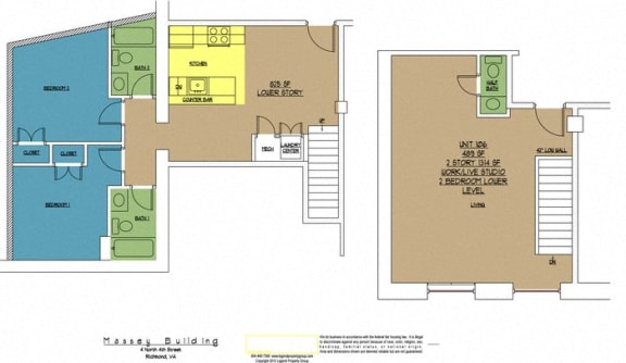 Floor Plan  4N4 Midtown, Unit 106