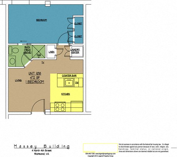 Floor Plan  4N4 Midtown, Unit 108