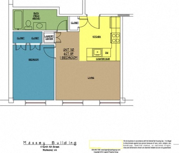 Floor Plan  4N4 Midtown, Unit 110