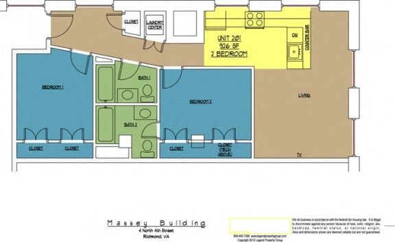 Floor Plan  4N4 Midtown, Unit 201