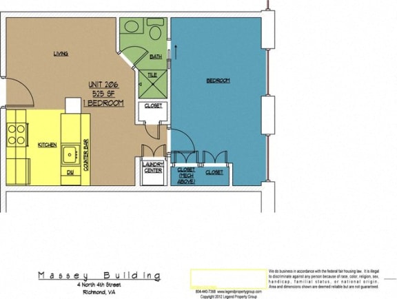 Floor Plan  4N4 Midtown, Unit 206