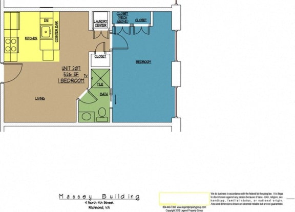 Floor Plan  4N4 Midtown, Unit 207