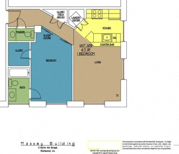 Floor Plan  4N4 Midtown, Unit 208