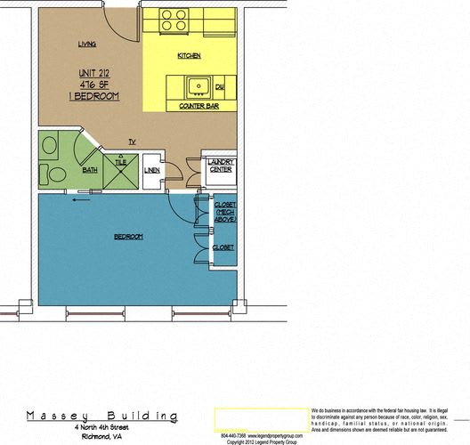 Floor Plan  4N4 Midtown, Unit 212