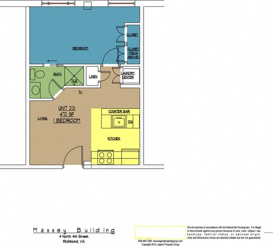 Floor Plan  4N4 Midtown, Unit 213