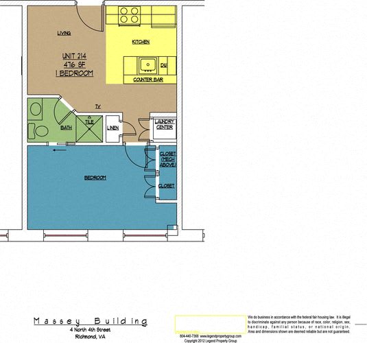 Floor Plan  4N4 Midtown, Unit 214