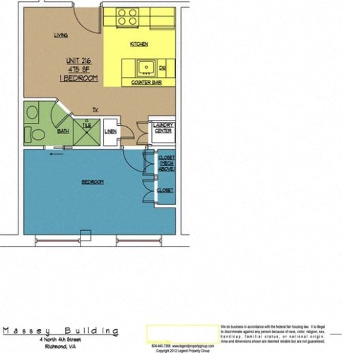Floor Plan  4N4 Midtown, Unit 216