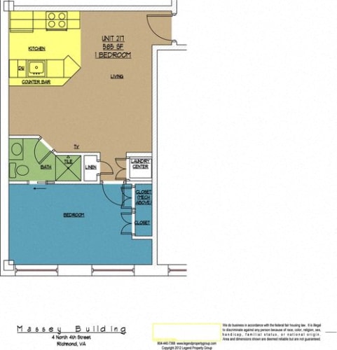 Floor Plan  4N4 Midtown, Unit 217