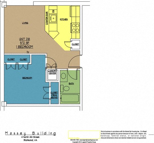 Floor Plan  4N4 Midtown, Unit 218