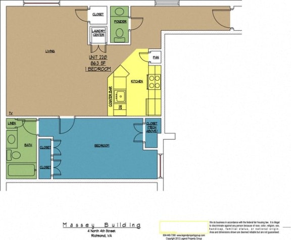 Floor Plan  4N4 Midtown, Unit 220
