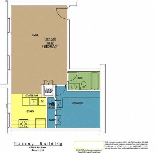Floor Plan  4N4 Midtown, Unit 302