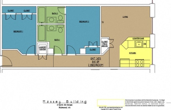 Floor Plan  4N4 Midtown, Unit 303