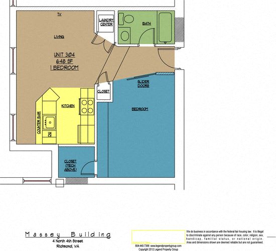 Floor Plan  4N4 Midtown, Unit 304