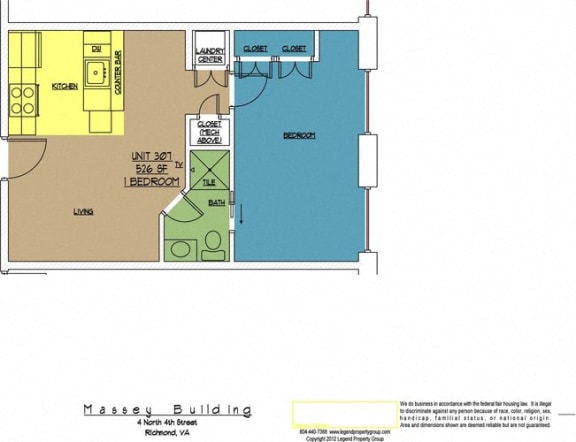 Floor Plan  4N4 Midtown, Unit 307