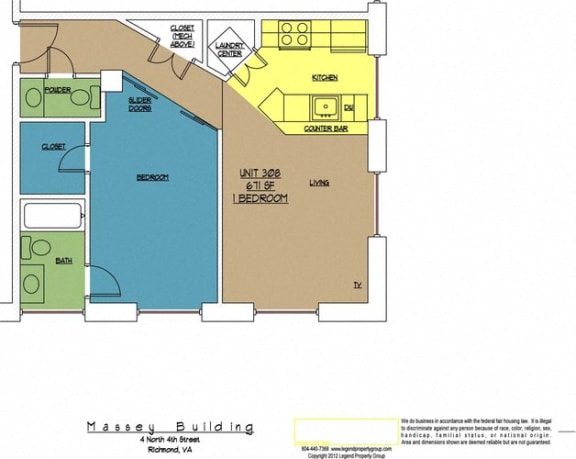 Floor Plan  4N4 Midtown, Unit 308