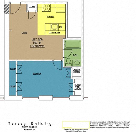 Floor Plan  4N4 Midtown, Unit 309