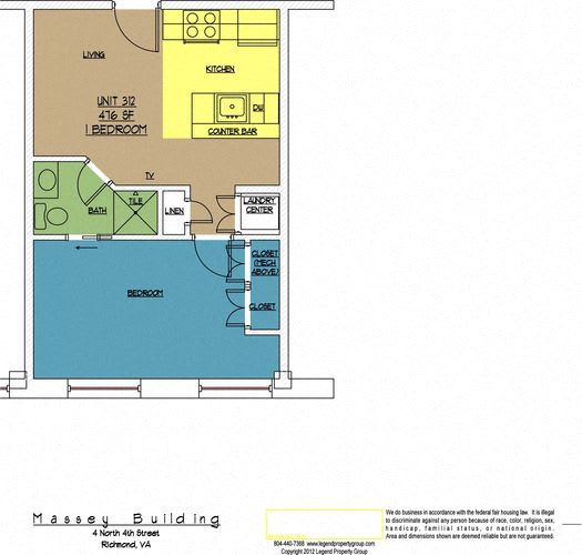 Floor Plan  4N4 Midtown, Unit 312
