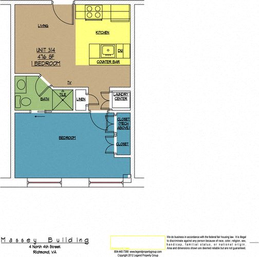Floor Plan  4N4 Midtown, Unit 314