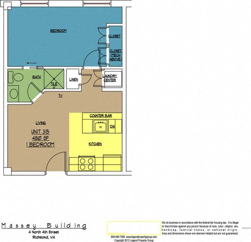 Floor Plan  4N4 Midtown, Unit 315