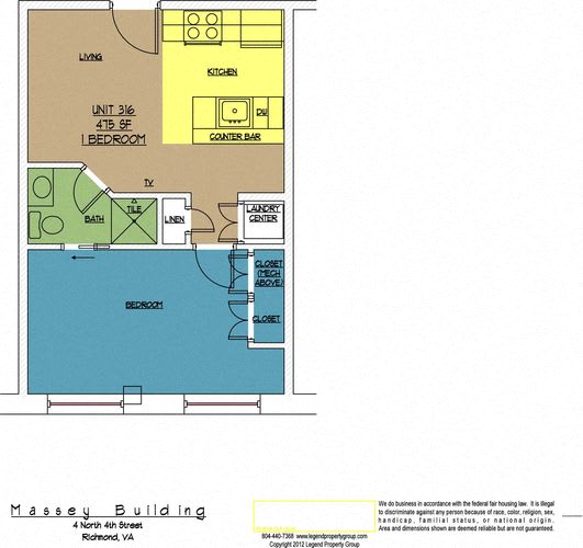Floor Plan  4N4 Midtown, Unit 316