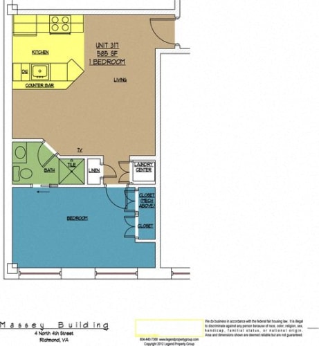 Floor Plan  4N4 Midtown, Unit 317