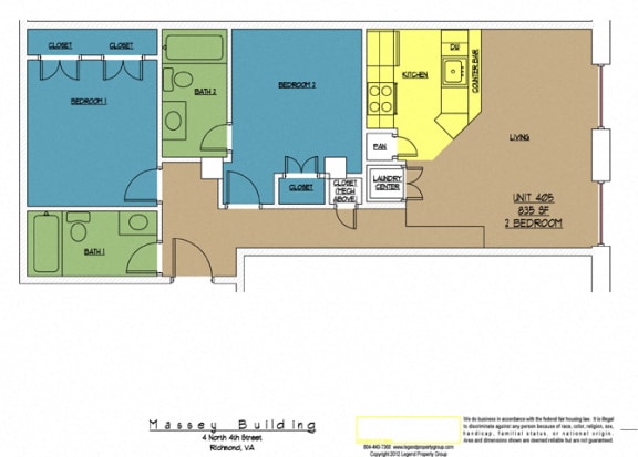 Floor Plan  4N4 Midtown, Unit 405