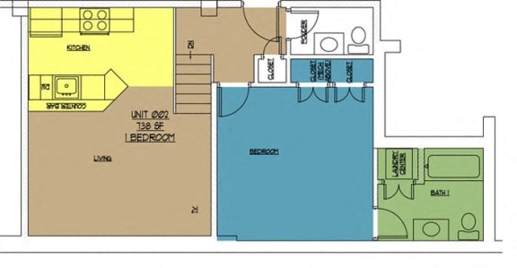 Floor Plan  4n4 Midtown, Unit 02