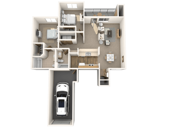 Floor Plan  Townhouse - 2 Bedrooms, 2 Bathrooms