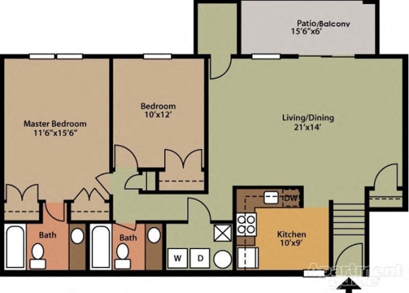 Floor Plan  Style B 2 Bedroom