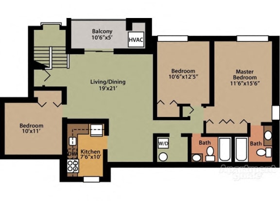 Floor Plan  Style B 3 Bedroom