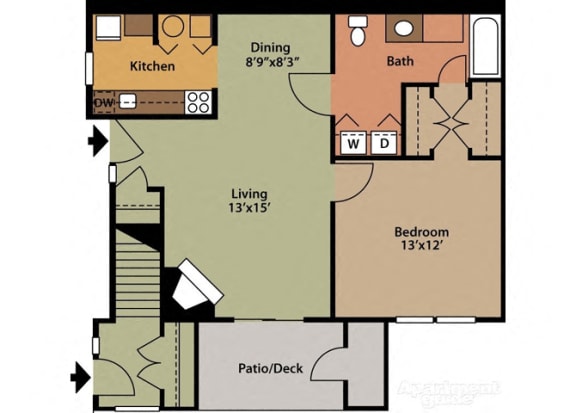 Floor Plan  Style C 1 Bedroom