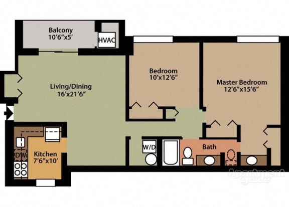 Floor Plan  Style C 2 Bedroom