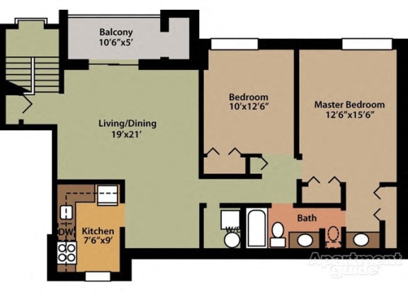 Floor Plan  Style D 2 Bedroom