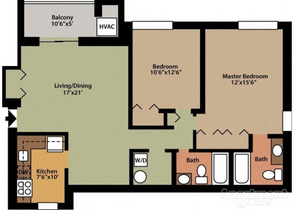 Floor Plan  Style F 2 Bedroom