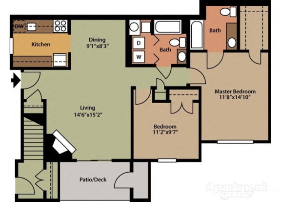 Floor Plan  Style H 2 Bedroom