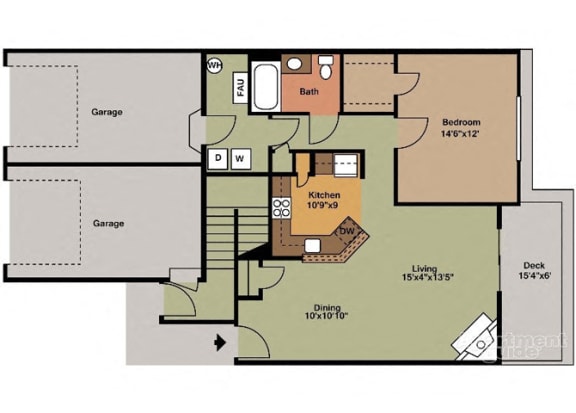 Floor Plan  One Bedroom Style A Estates