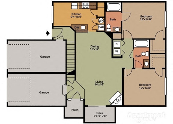 Floor Plan  Two Bedroom Style B