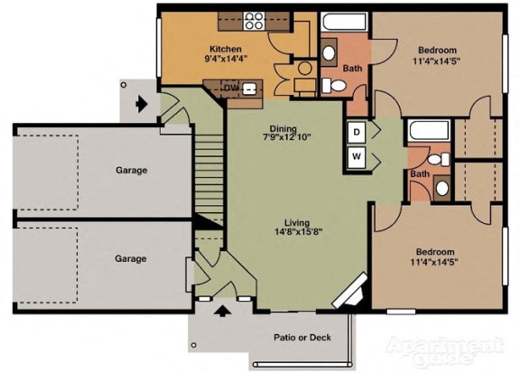 Floor Plan  Two Bedroom Style C