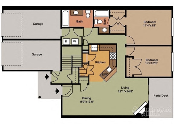 Floor Plan  Two Bedroom Style E