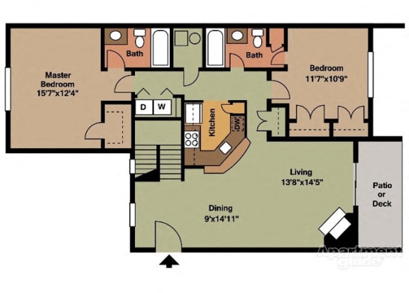 Floor Plan  Two Bedroom Style A