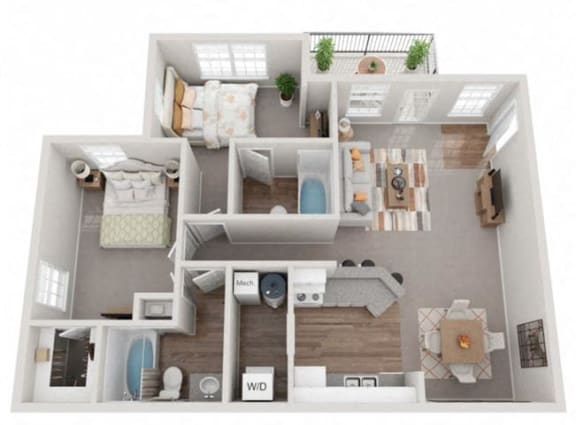 Floor Plan  Plan2x2B at Hidden Creek, Morrow, GA