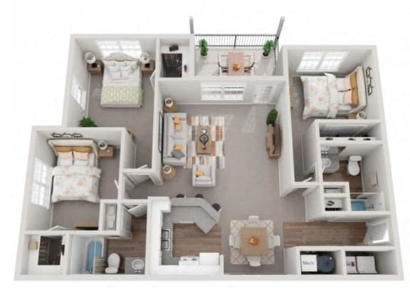 Floor Plan  Plan3x2 at Hidden Creek, Morrow, 30260