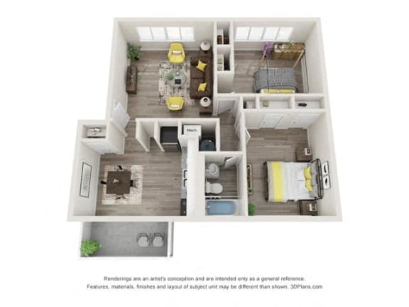 Floor Plan  Plan2x1 at Uphill Flats, Georgia