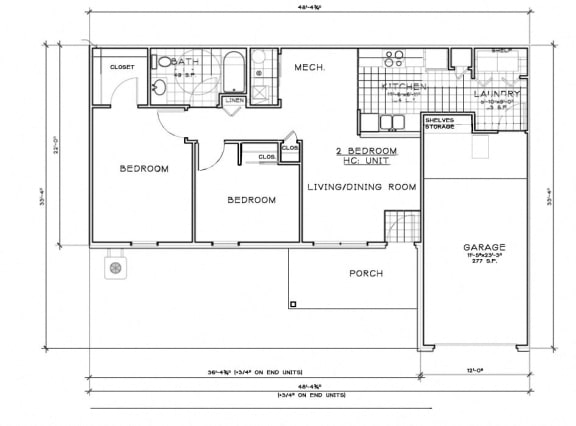 Floor Plan  2 Bedroom Unit