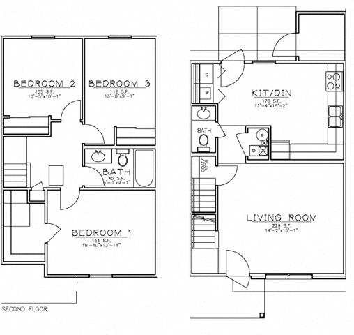 Floor Plan  3 Bedroom Unit