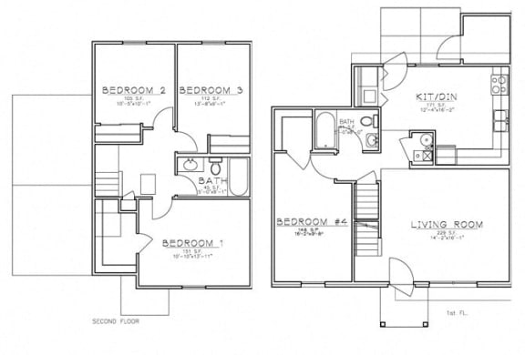 Floor Plan  4 Bedroom Unit