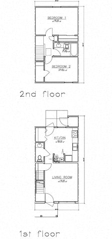 Floor Plan  2 Bedroom Unit