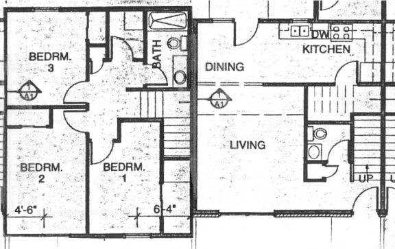 Floor Plan  3 Bedroom Townhome