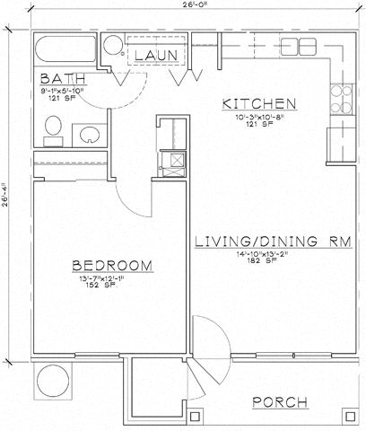 Floor Plan  1 Bedroom Unit