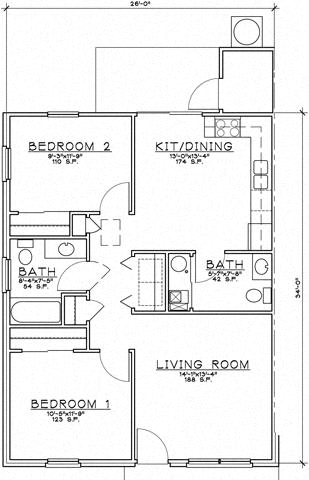 Floor Plan  2 Bedroom